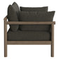 Eleni Outdoor Teak Wood Loveseat in Weathered Gray Flint