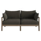 Eleni Outdoor Teak Wood Loveseat in Weathered Gray Flint