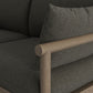 Eleni Outdoor Teak Wood Loveseat in Weathered Gray Flint