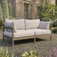 Eleni Outdoor Teak Wood Loveseat in Weathered Gray Flint