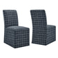 Aster Linen Cotton Blend Slipcovered Dining Chairs Set of 2