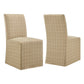 Aster Linen Cotton Blend Slipcovered Dining Chairs Set of 2