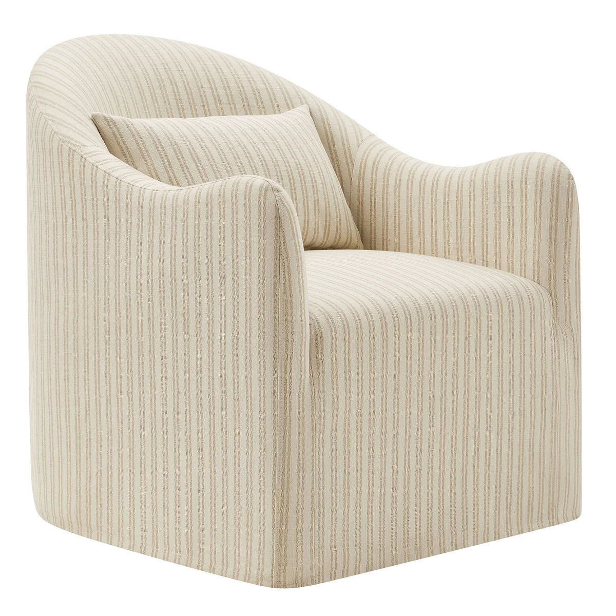 Bardot Slipcovered Striped Accent Chair