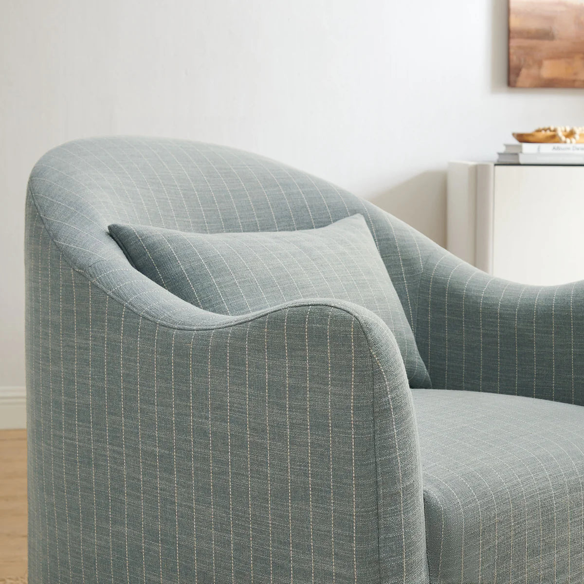 Bardot Slipcovered Striped Accent Chair