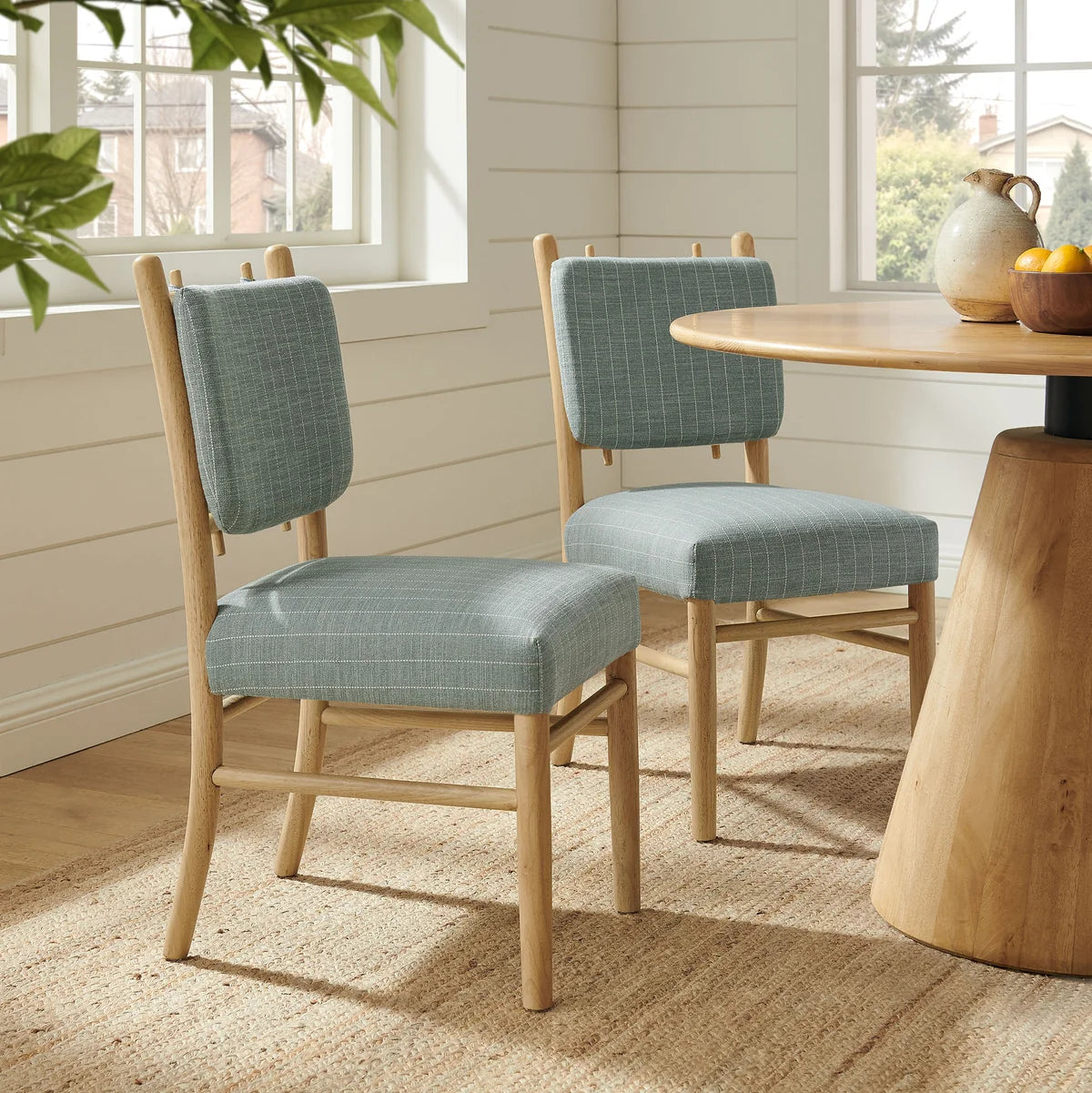 Mauden Striped Dining Side Chairs Set of 2