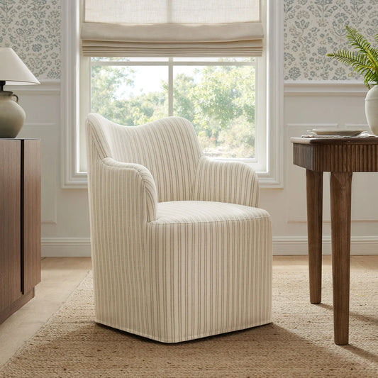 Cordelle Linen Blend Swivel Dining Chair