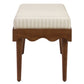 Mirette Scalloped Edge Striped Accent Bench in Spa Blue Stripe