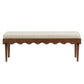 Mirette Scalloped Edge Striped Accent Bench in Spa Blue Stripe
