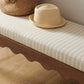 Mirette Scalloped Edge Striped Accent Bench in Spa Blue Stripe