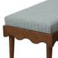 Mirette Scalloped Edge Striped Accent Bench in Spa Blue Stripe