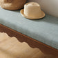 Mirette Scalloped Edge Striped Accent Bench in Spa Blue Stripe