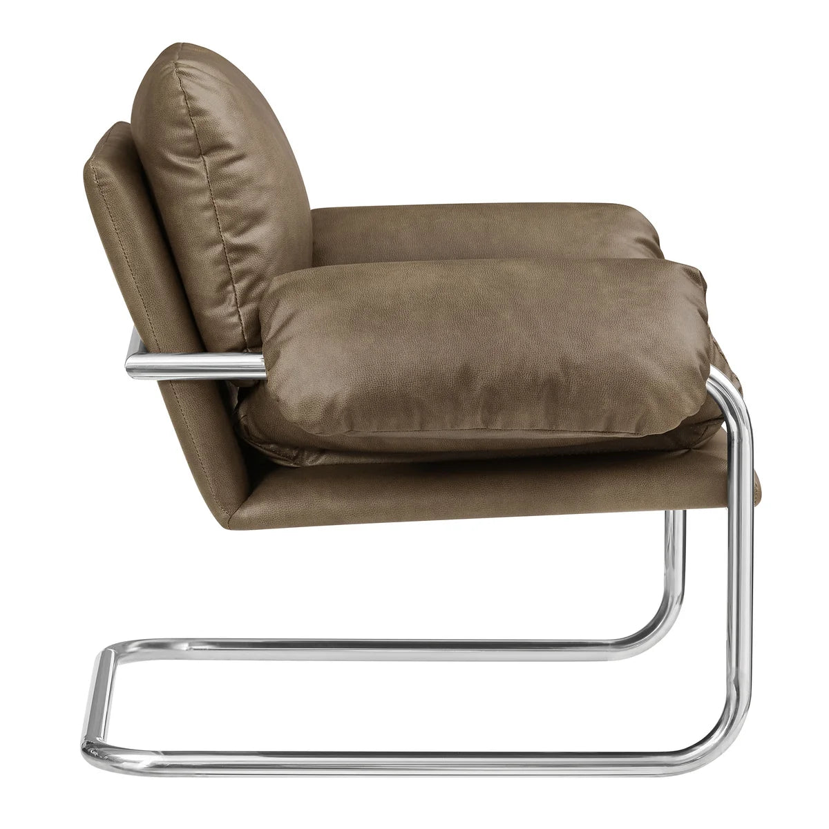 Ansel Vegan Leather Accent Chair in Toast
