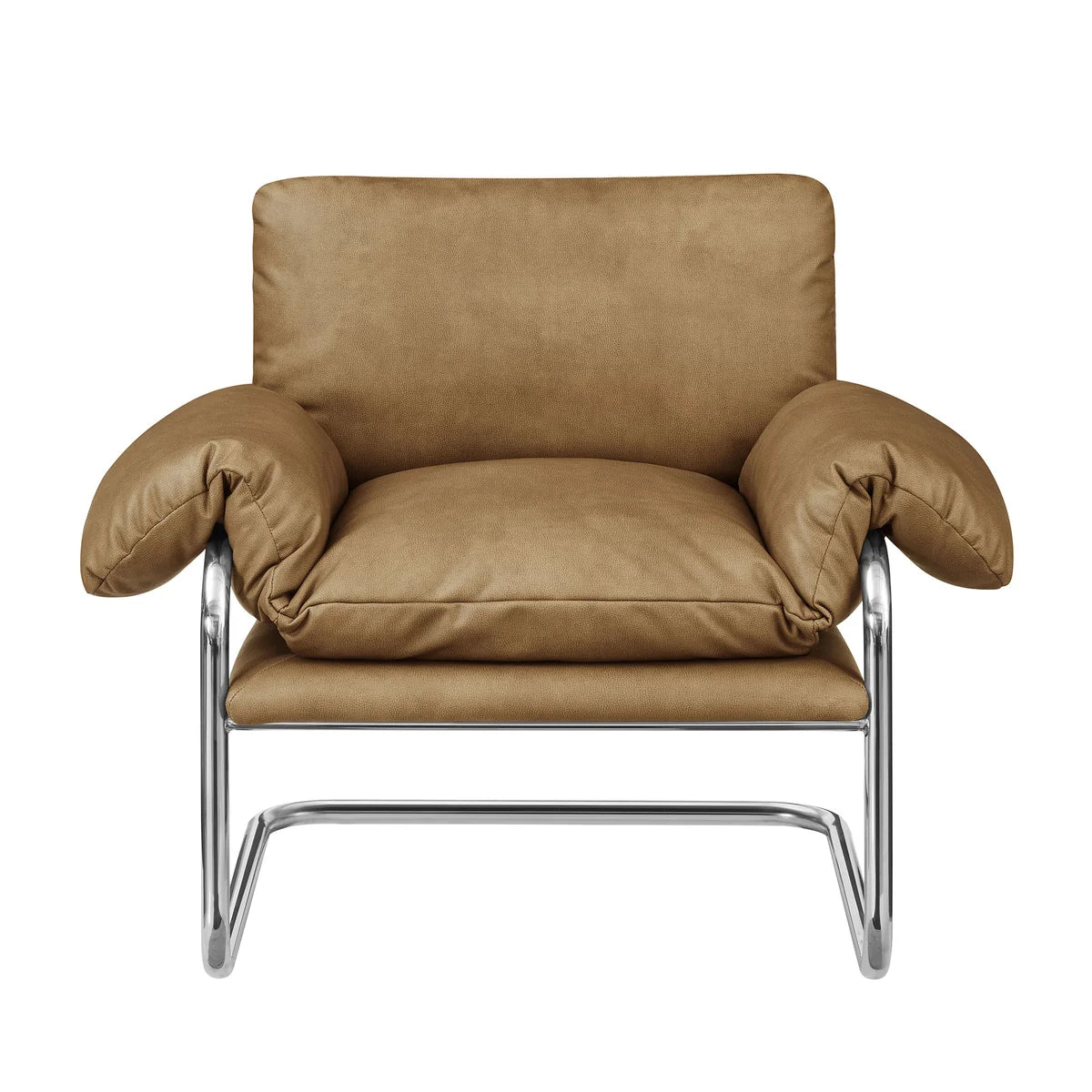 Ansel Vegan Leather Accent Chair in Toast