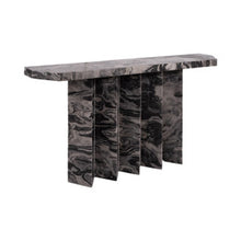 Cargar imagen en el visor de la galería, 54&quot; Marquette Marble Console Table, Black Kd 2bx
