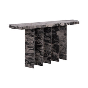 54" Marquette Marble Console Table, Black Kd 2bx