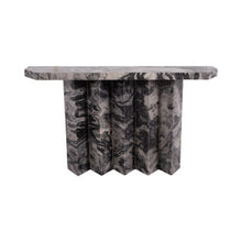 Cargar imagen en el visor de la galería, 54&quot; Marquette Marble Console Table, Black Kd 2bx
