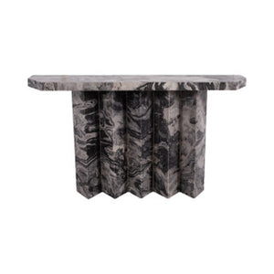 54" Marquette Marble Console Table, Black Kd 2bx