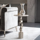 25" Kashon Marble Top Silver Table
