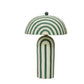 Maiori Dark Green Striped Papier Mache Table Lamp