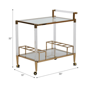 32" LUSHLEY ACRYLIC DRINK CART