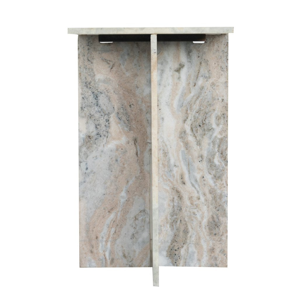 Decorative Geometric Marble Side Table