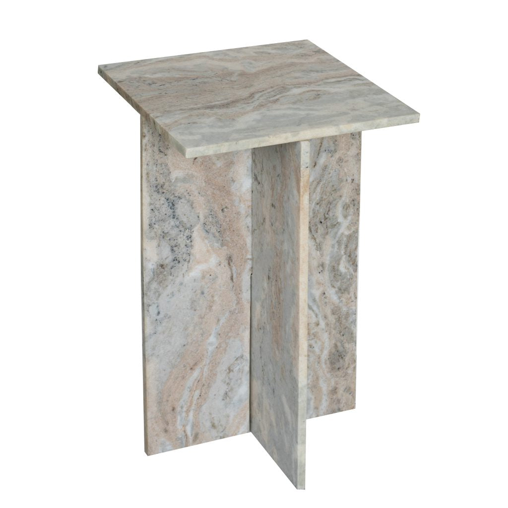 Decorative Geometric Marble Side Table