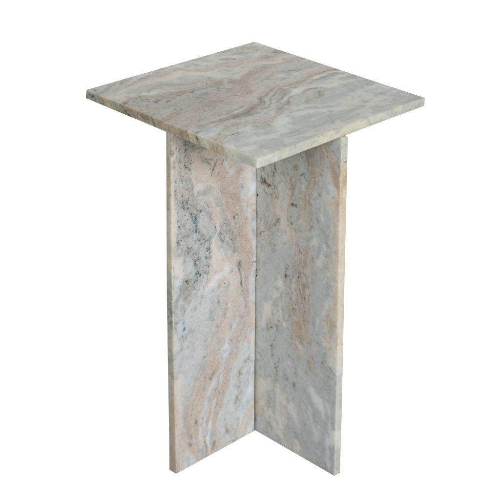 Decorative Geometric Marble Side Table