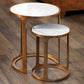 Nikki Round Marble and Raw Aluminum Nesting Tables