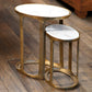 Nikki Oval Marble and Raw Aluminum Nesting Tables