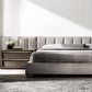 Modena Fabric Vertical Channel Extended Panel Platform Bed