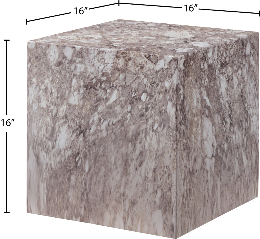Piazza Marble Finish Indoor/Outdoor Concrete End Table