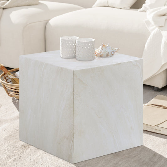 Piazza Marble Finish Indoor/Outdoor Concrete End Table