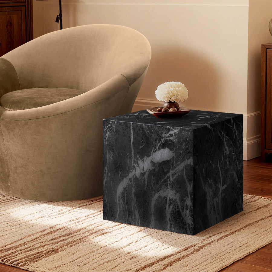 Piazza Marble Finish Indoor/Outdoor Concrete End Table