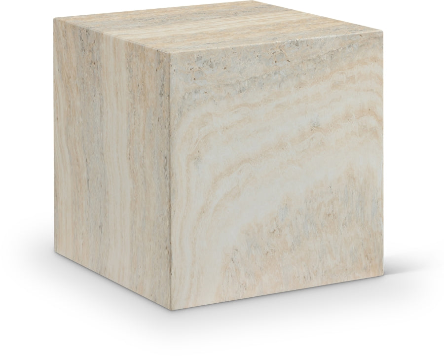Piazza Marble Finish Indoor/Outdoor Concrete End Table
