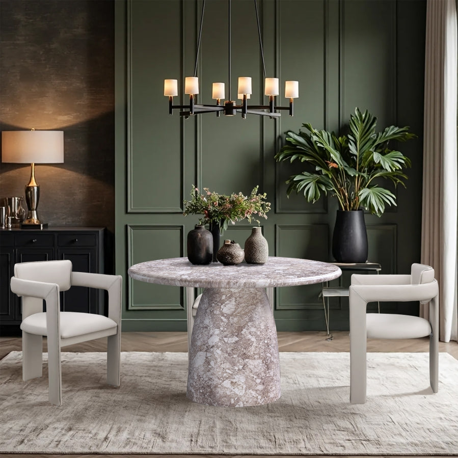 Cosenza 48.5" Marble Finish Indoor/Outdoor Concrete Dining Table