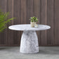 Cosenza 48.5" Marble Finish Indoor/Outdoor Concrete Dining Table