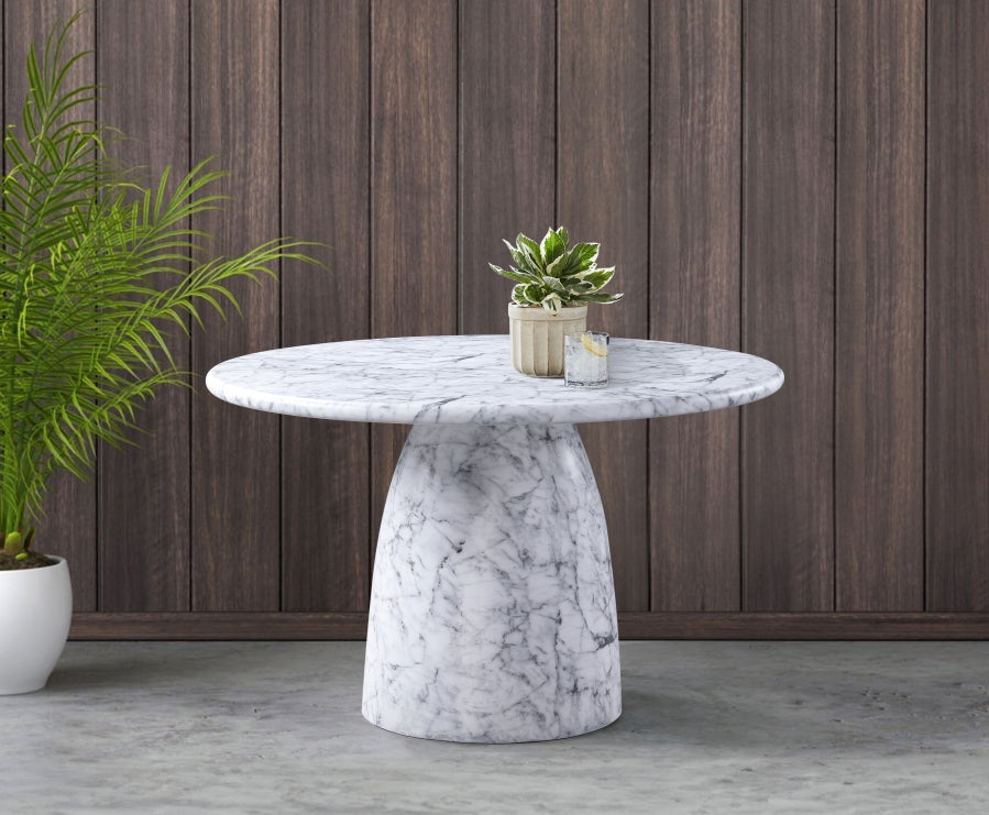 Cosenza 48.5" Marble Finish Indoor/Outdoor Concrete Dining Table