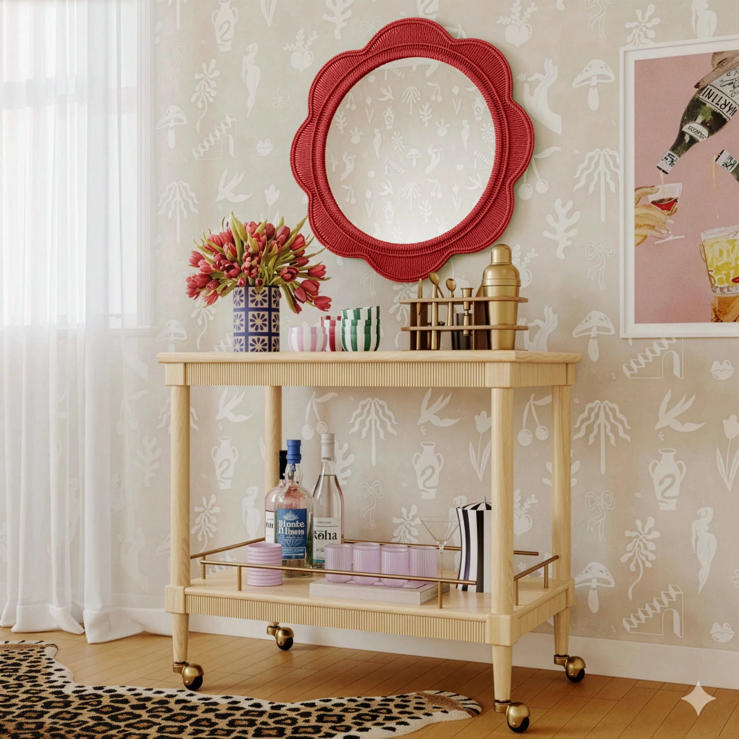 Zeva Red Wall Mirror