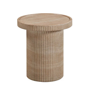 Darcy Faux Travertine Outdoor Side Table