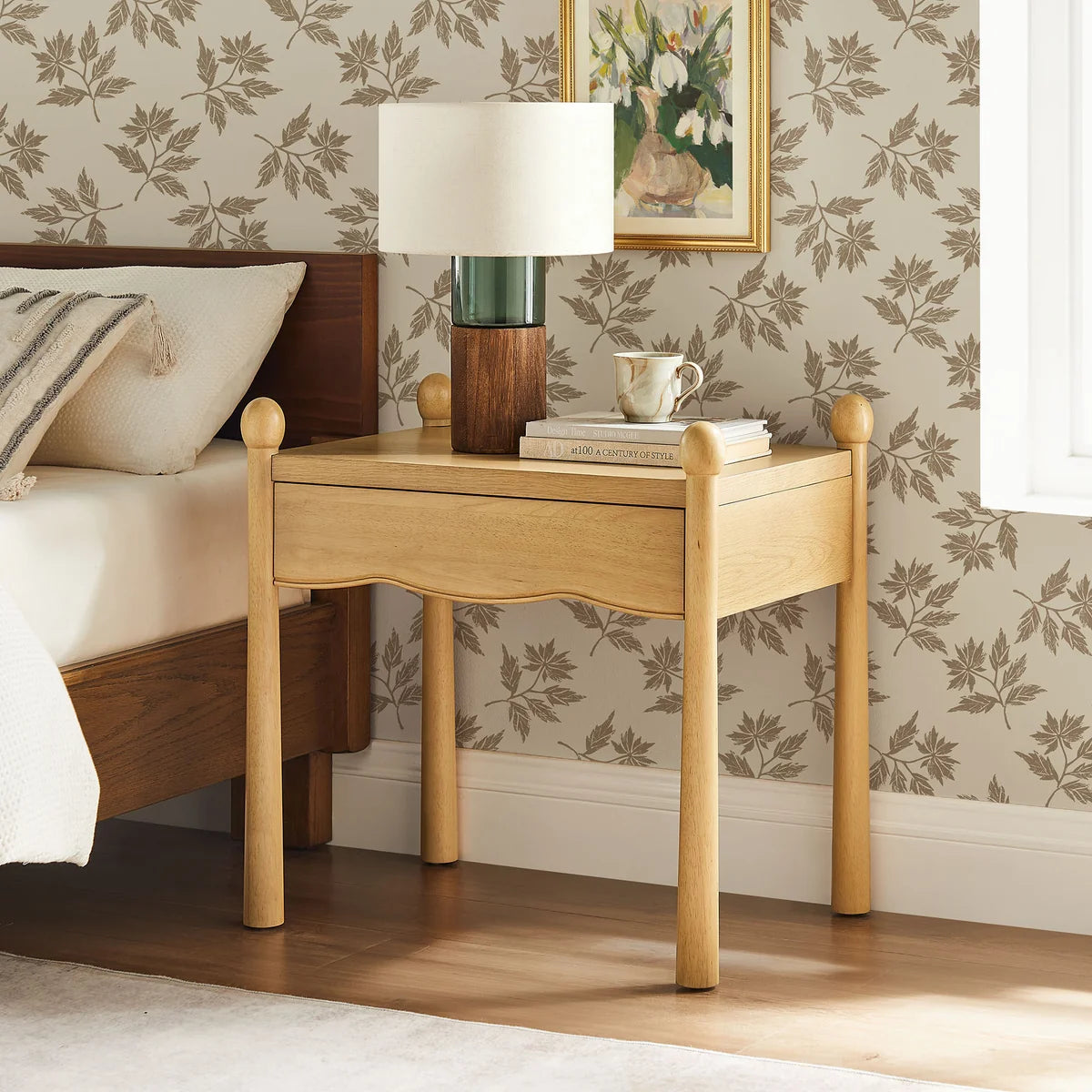 Darcy Wood Nightstand or Side Table in Oak