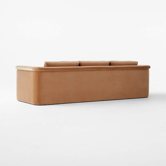 Mardones 103" Camel Brown Velvet Sofa