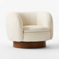 Muir White Boucle Swivel Chair