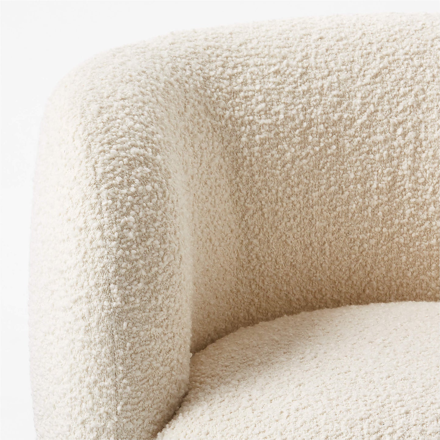Muir White Boucle Swivel Chair