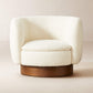 Muir White Boucle Swivel Chair