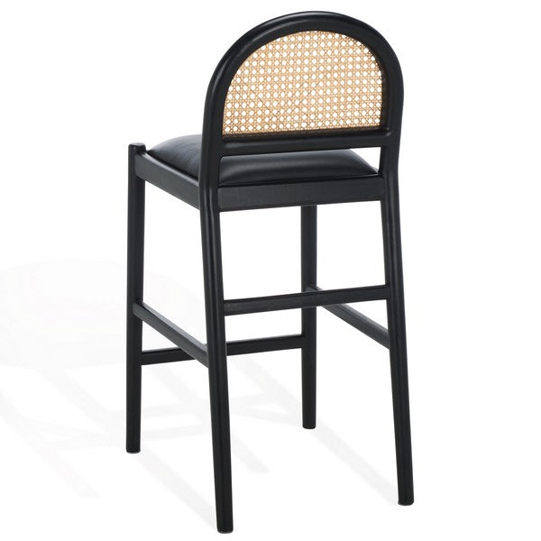 Laylie Rattan And Leather Counter Stool