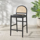 Laylie Rattan And Leather Counter Stool