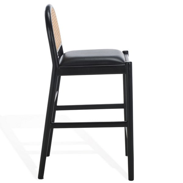 Laylie Rattan And Leather Counter Stool