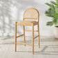 Laylie Rattan And Leather Counter Stool
