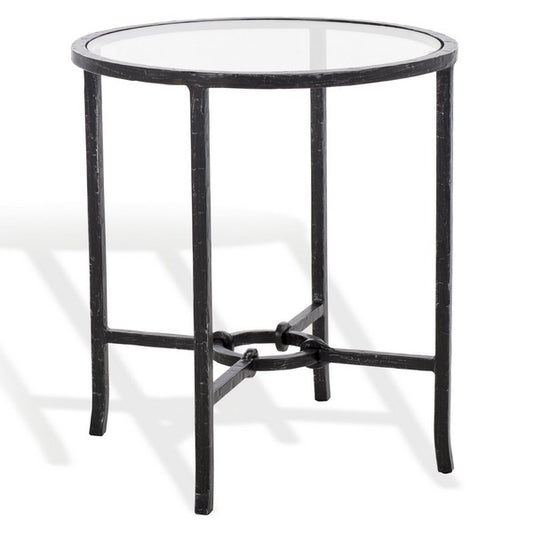 Tauri Forged Metal Round Accent Table