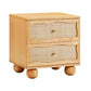 Grappa 22" Wood & Raffia Wavy 2-Drawer Nightstand